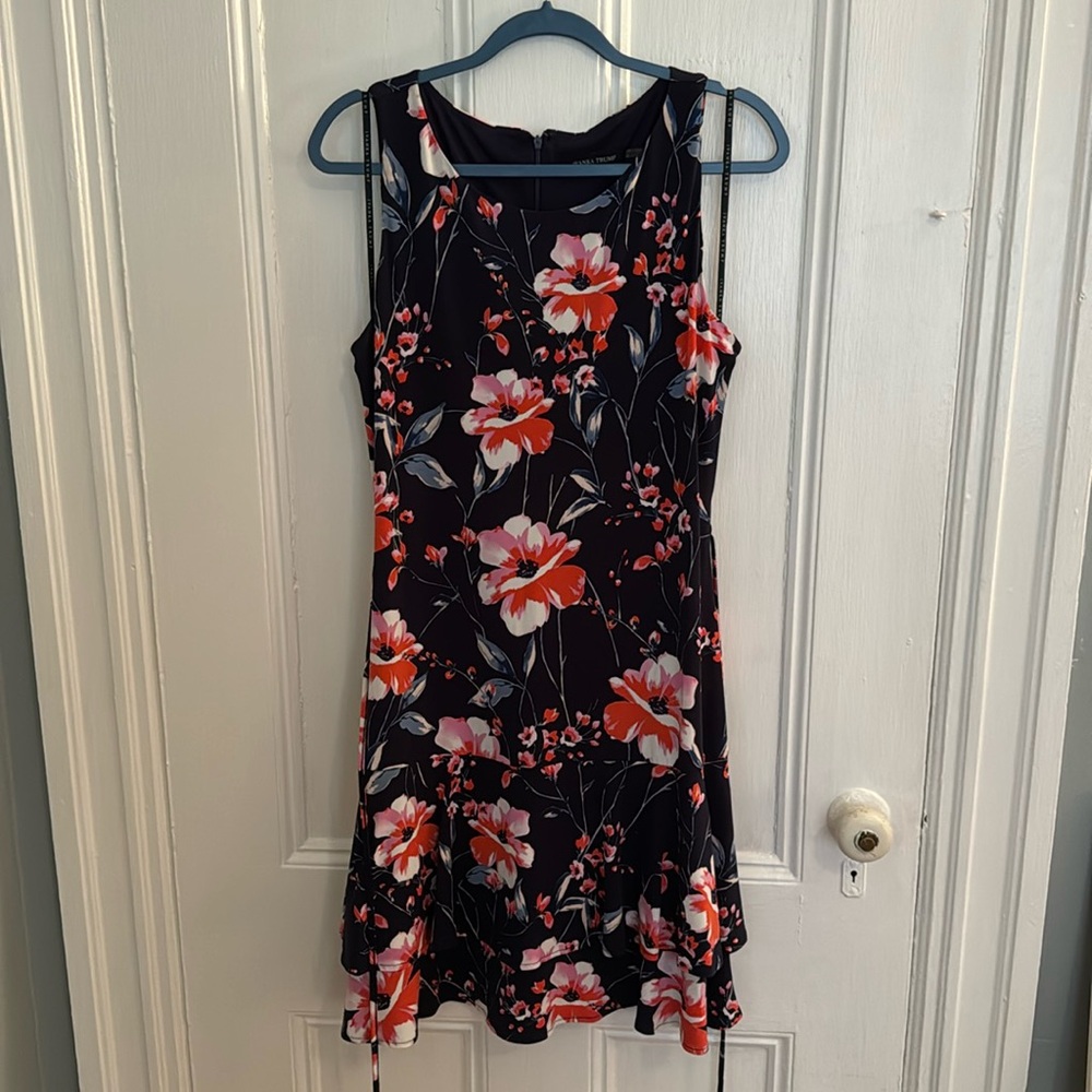 Blue Floral Ivanka Trump Dress Size M